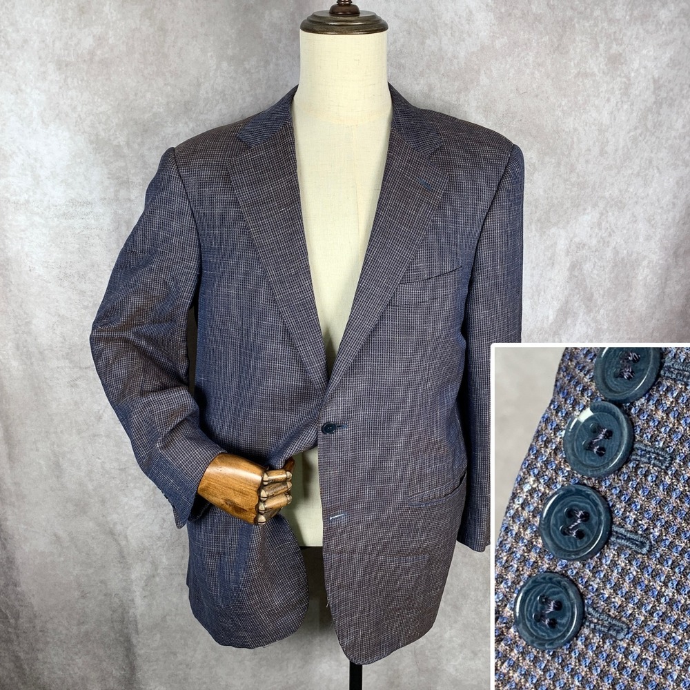 Canali Blazer Jacket Men 46R Silk Linen Wool Sport Coat Pockets